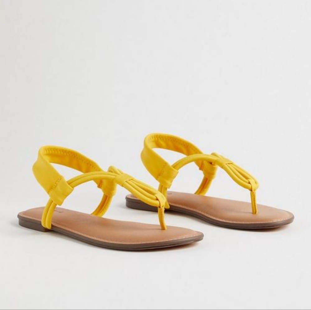 Torrid extra wide width t-strap sandal, 6ww, golden yellow
